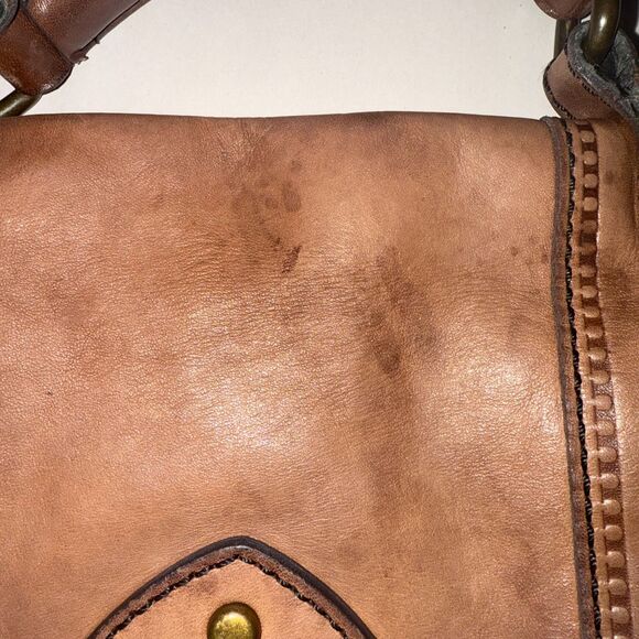 Vintage Fossil Leather Satchel Messenger Bag - Brown - Picture 12 of 14